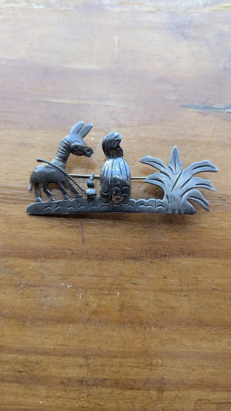 VTG Very Early LOS Ballesteros Taxco Mexican Mexico Sterling Silver Pin